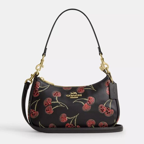 Coach Handbags - Coach CCZ16 Teri Shoulder Bag Leather Crossbody With Cherry Print NWT